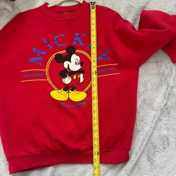 Disney Mickey Unlimited Jerry Leigh Sweatshirt XL Red Vintage 90s Tultex - Picture 5 of 10